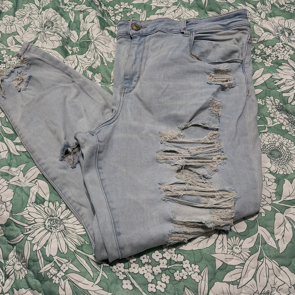 American Eagle Outfitters Blue Boyfriend Jeans Distressed